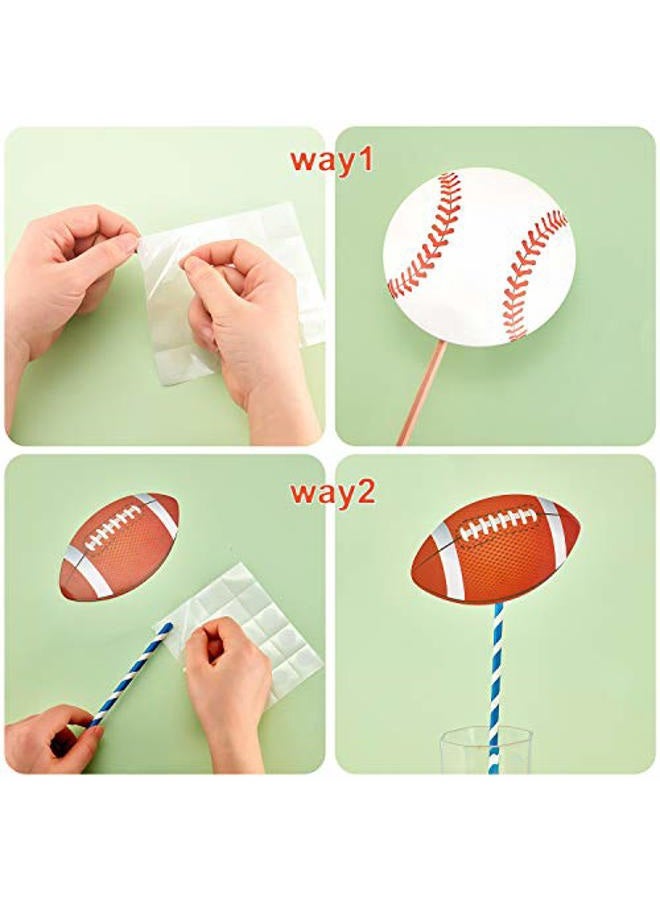 Outus 60 Pieces Sports Ball Cutouts Basketball Football Soccer Volleyball Cutouts for Sports Theme Party Baby Shower Birthday Decoration - Image 3