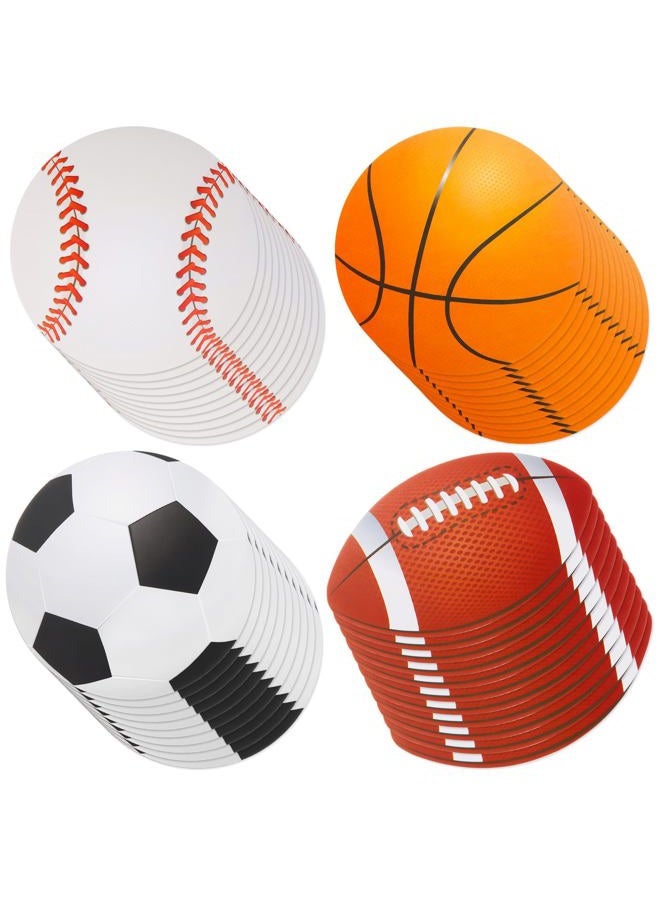 Outus 60 Pieces Sports Ball Cutouts Basketball Football Soccer Volleyball Cutouts for Sports Theme Party Baby Shower Birthday Decoration - Image 1