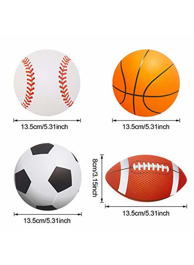 Outus 60 Pieces Sports Ball Cutouts Basketball Football Soccer Volleyball Cutouts for Sports Theme Party Baby Shower Birthday Decoration - Image 2