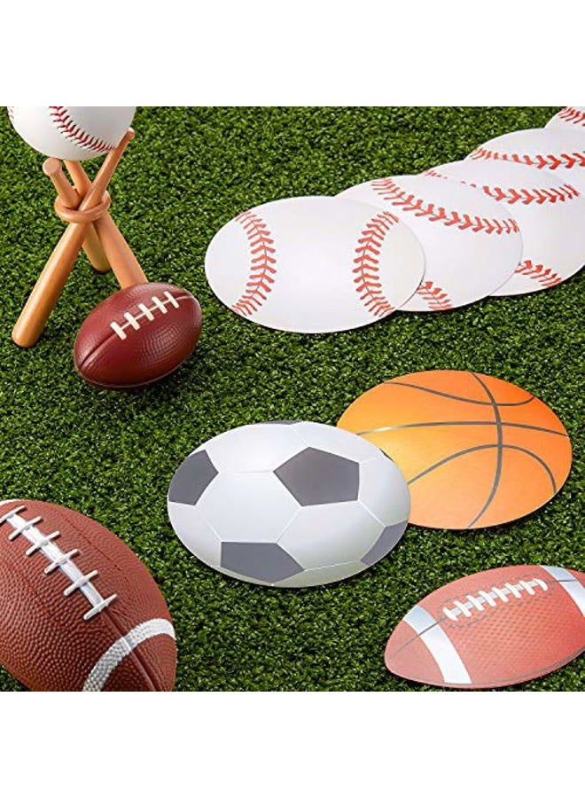 Outus 60 Pieces Sports Ball Cutouts Basketball Football Soccer Volleyball Cutouts for Sports Theme Party Baby Shower Birthday Decoration - Image 4