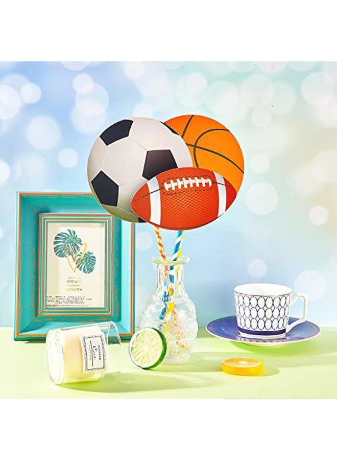 Outus 60 Pieces Sports Ball Cutouts Basketball Football Soccer Volleyball Cutouts for Sports Theme Party Baby Shower Birthday Decoration - Image 5