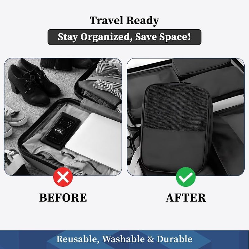 Homestrap Set of 1 Multipurpose Shoe Storage Bag | Travelling Footwear Holder Pouch | Shoes Organizer Space Saver for Travel, Home & Wardrobe (Black, Pack of 1) (Featured on Shark Tank) - Image 4