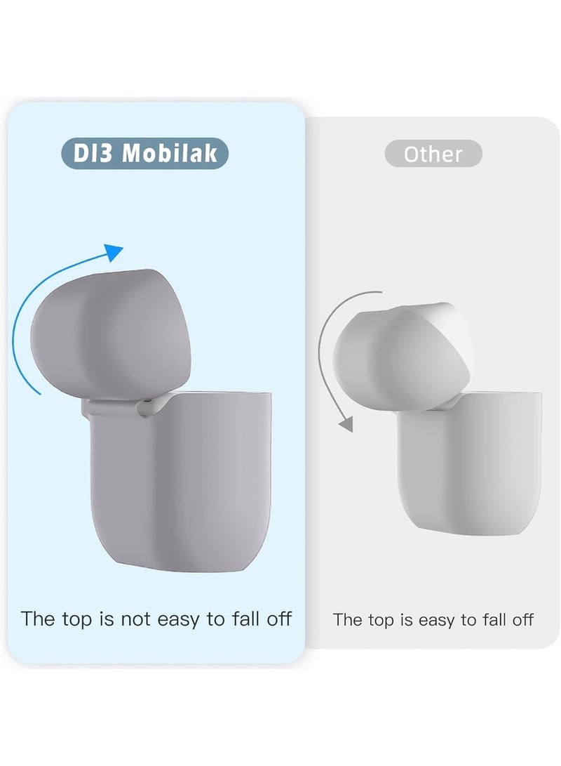Soft Silicone Full Protective Case Cover for Apple AirPods 4 Case with Keychain Case Accessories for Women Men (Grey) - Image 2