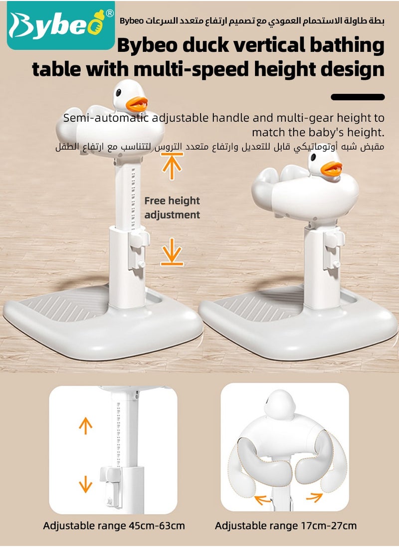 Bybeo 13PCS Baby Bath Support with Seat, Baby Bath Tub, Infant Bathtub, Infant Bath Chair, Baby Bath Stand with Anti-Slip Base, Adjustable Bath Shower Helper with Shower Cap + Shampoo Brush + Shower Cup + Duckling toys *4 + Ocean Balls *5  - Image 4