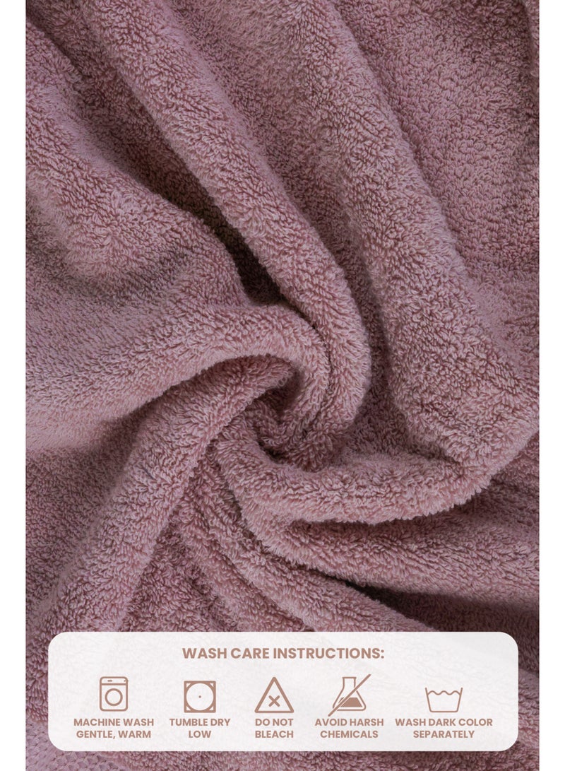 REZLAN UAE REZLAN Luxury 2-Piece Bath Sheet Set - 600 GSM Premium Cotton (100×155 cm/40×61 in) - Beach & Bath Towels - PINK - Image 5