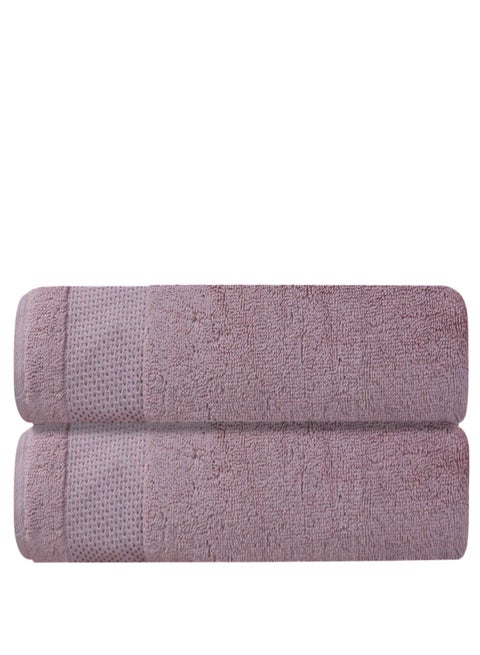 طقم مناشف استحمام فاخرة من REZLAN - 600 GSM قطن ممتاز (100×155 سم/40×61 بوصة) - مناشف شاطئ واستحمام - وردي