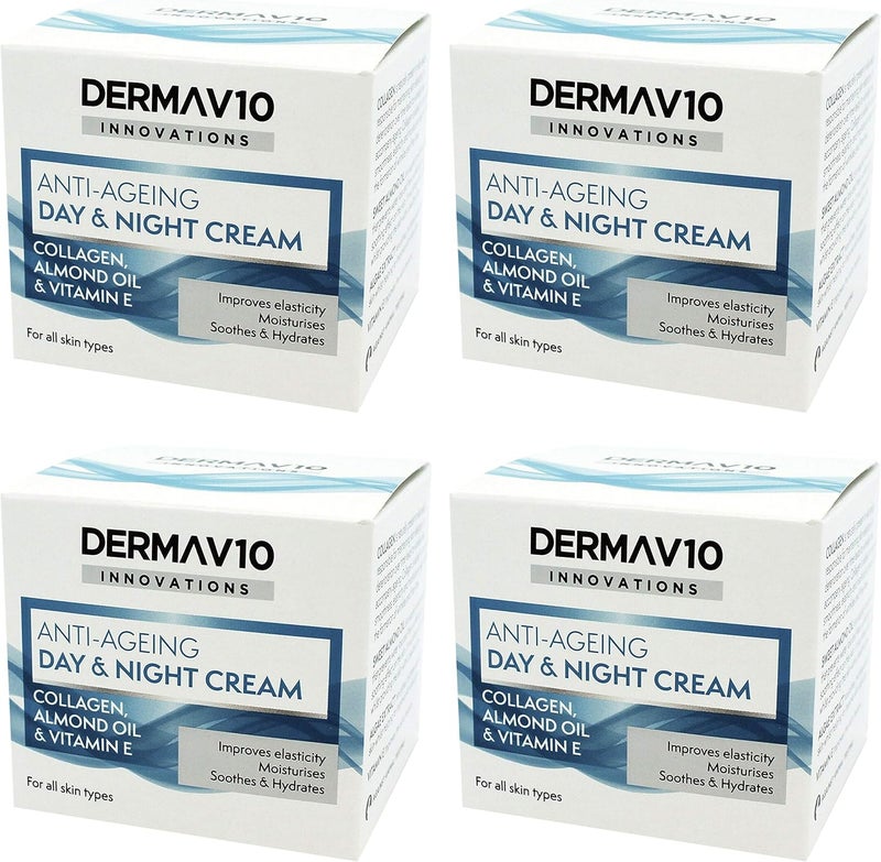 Happy Bees Bundle Derma V10 Innovations Day Night Cream 4 Pack Total 200 ml Collagen 4 Pack