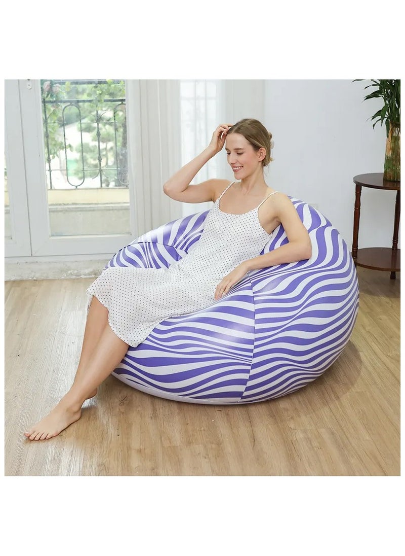 Mi techo - Inflatable Sofa Cozy Portable Air Lounge Chair for Living Room and Outdoor Relaxation, Single Person Inflatble Air Chair with Air Pumb Blue - Image 1