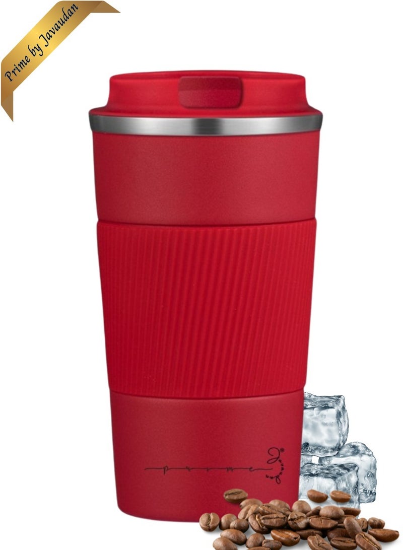 Prime by javaudan Coffee Mug Coffee Cup Travel Mug Reusable Insulated Coffee Cup Vacuum Insulation Stainless Steel Thermal Coffee Mug for Hot Cold Drinks with Non-Slip Protective Cover - 510ml - Image 1
