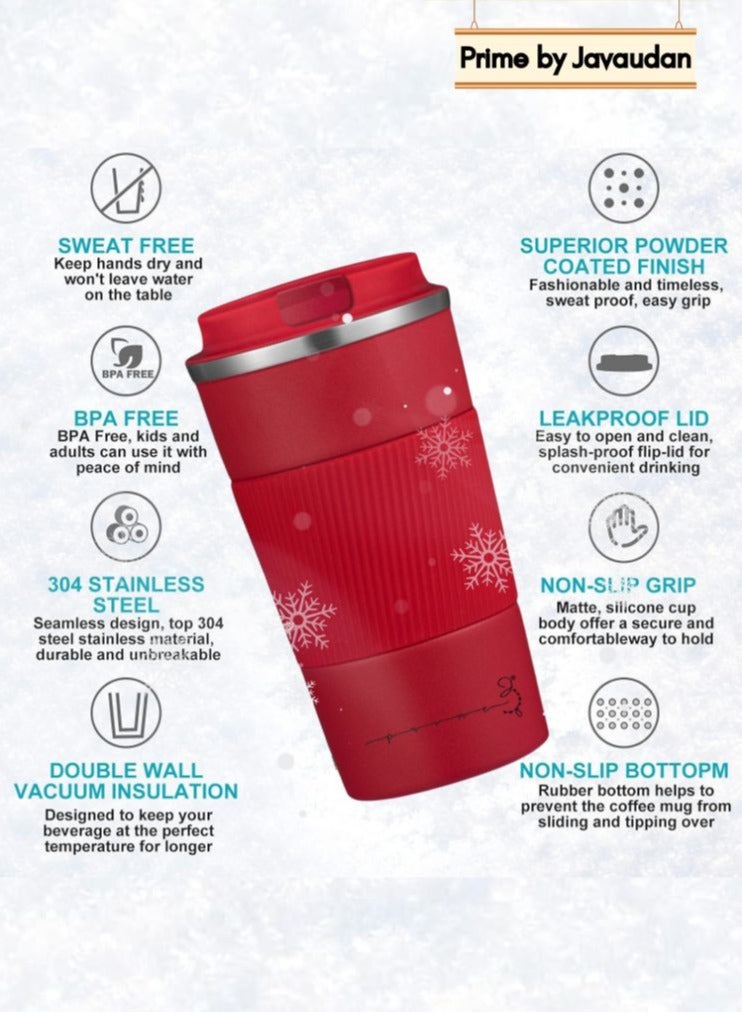 Prime by javaudan Coffee Mug Coffee Cup Travel Mug Reusable Insulated Coffee Cup Vacuum Insulation Stainless Steel Thermal Coffee Mug for Hot Cold Drinks with Non-Slip Protective Cover - 510ml - Image 4