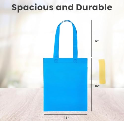Sea View Treasures 50 Bulk Tote Bag Mega Pack - 15” x 16” Large Reusable Grocery Shopping Bags - Great for Gift, Goody, Convention, or Trade Show Bags (Multi Color Assortment) - Image 3