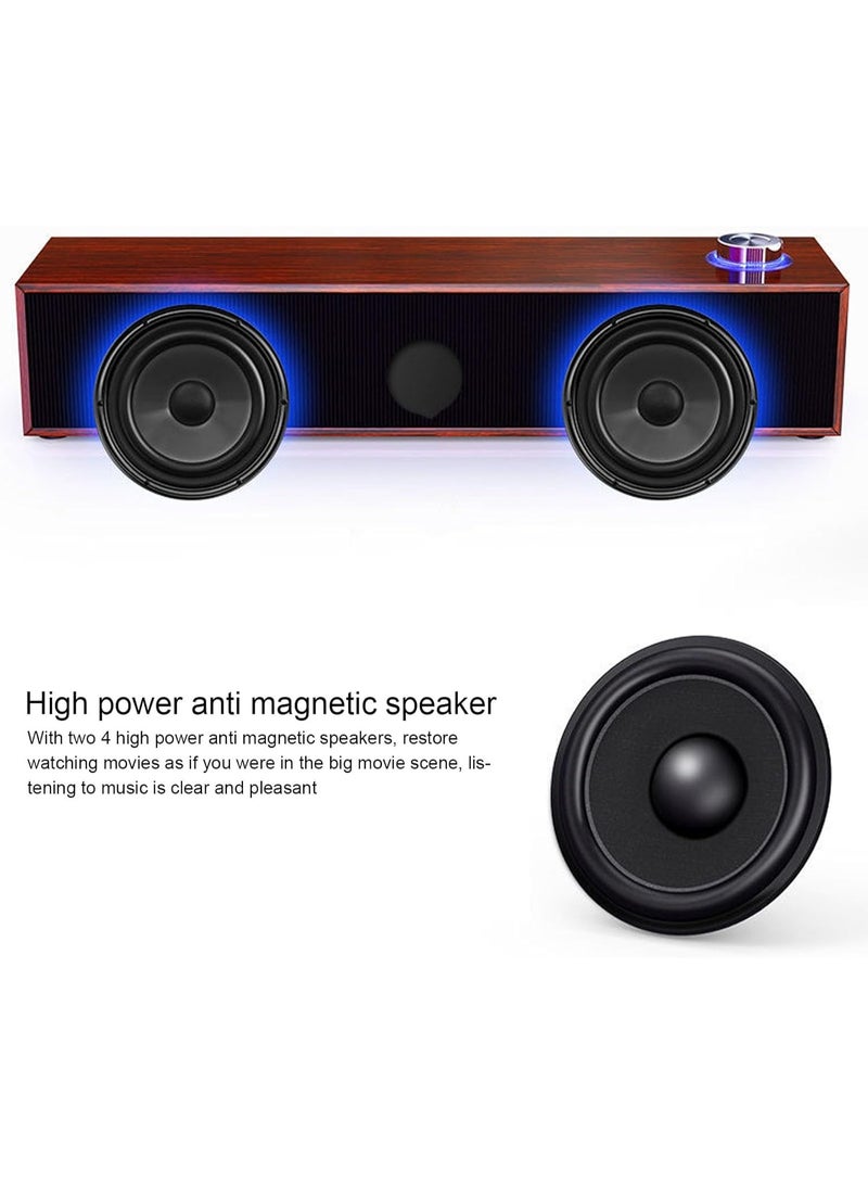 M MIAOYAN Computer Speakers - Wooden Multimedia Digital Speaker USB Powered 3.5mm AUX PC Speakers Surround Sound Portable Computer Sound Speaker for Desktop Laptop  - Image 5