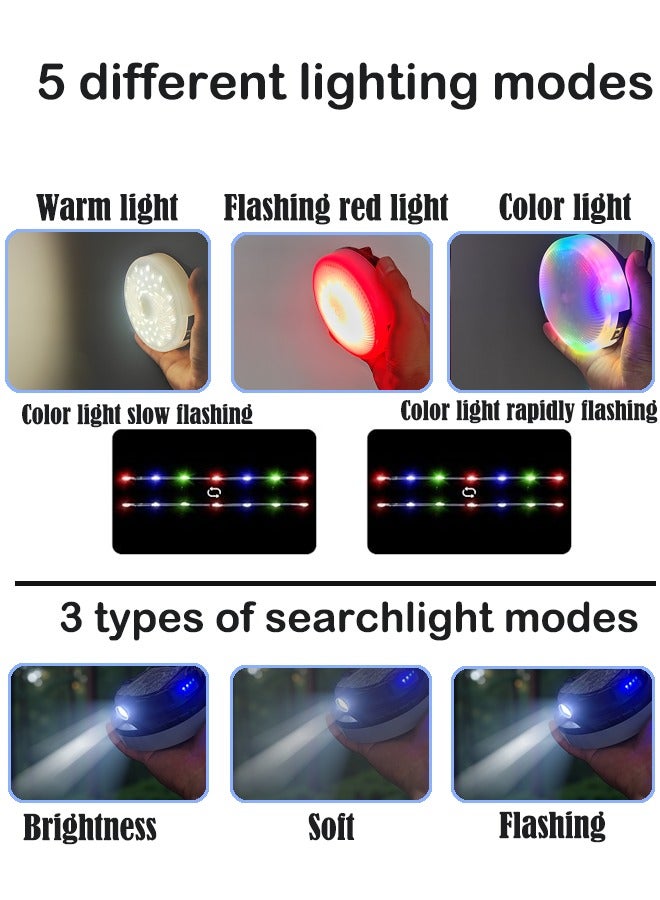 Generic Solar Camping Light Panel: Triple Lighting (Spotlight, Main Light, 10m String Lights) | Type-C Charging | Waterproof - Image 3