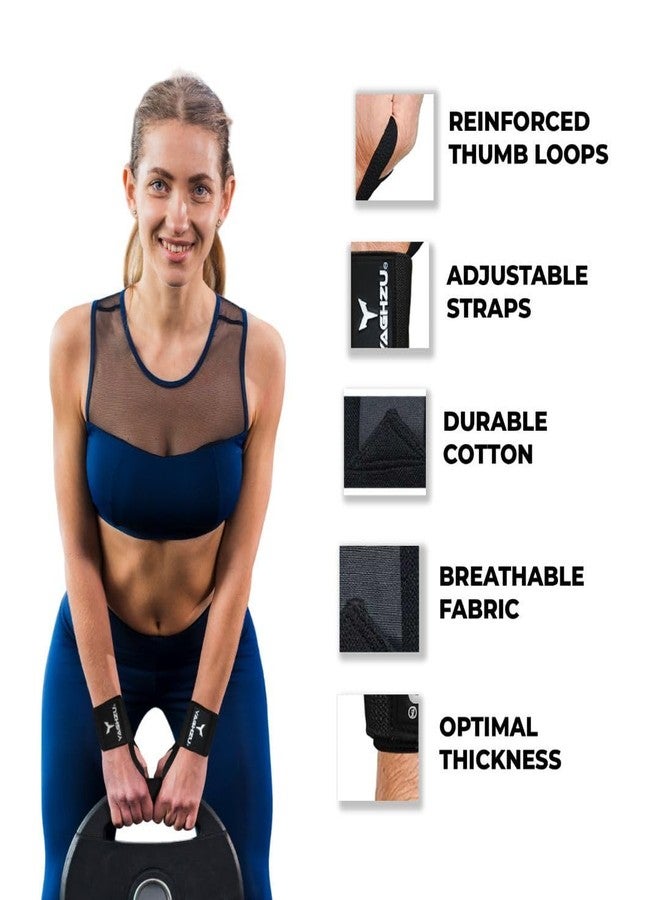 YAGHZU Premium Quality Wrist Straps for Weightlifting - 18-inch Heavy Duty Gym Wrist Wraps with Adjustable Thumb Loop - Image 3