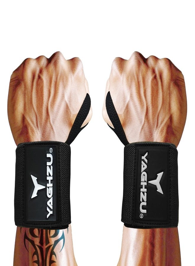 YAGHZU Premium Quality Wrist Straps for Weightlifting - 18-inch Heavy Duty Gym Wrist Wraps with Adjustable Thumb Loop - Image 1