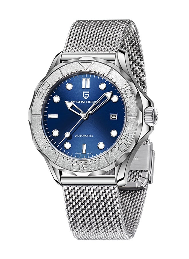 PAGANI DESIGN New Automatic Men's Watch Full Stainless Steel Mechanical 100M Waterproof Wrist Watch for Men, Synthetic Sapphire Dial Glass, Mesh Watch Strap  - Image 1