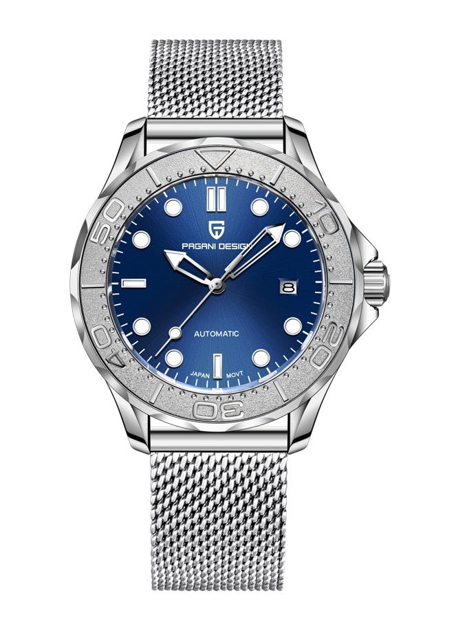 PAGANI DESIGN New Automatic Men's Watch Full Stainless Steel Mechanical 100M Waterproof Wrist Watch for Men, Synthetic Sapphire Dial Glass, Mesh Watch Strap  - Image 5