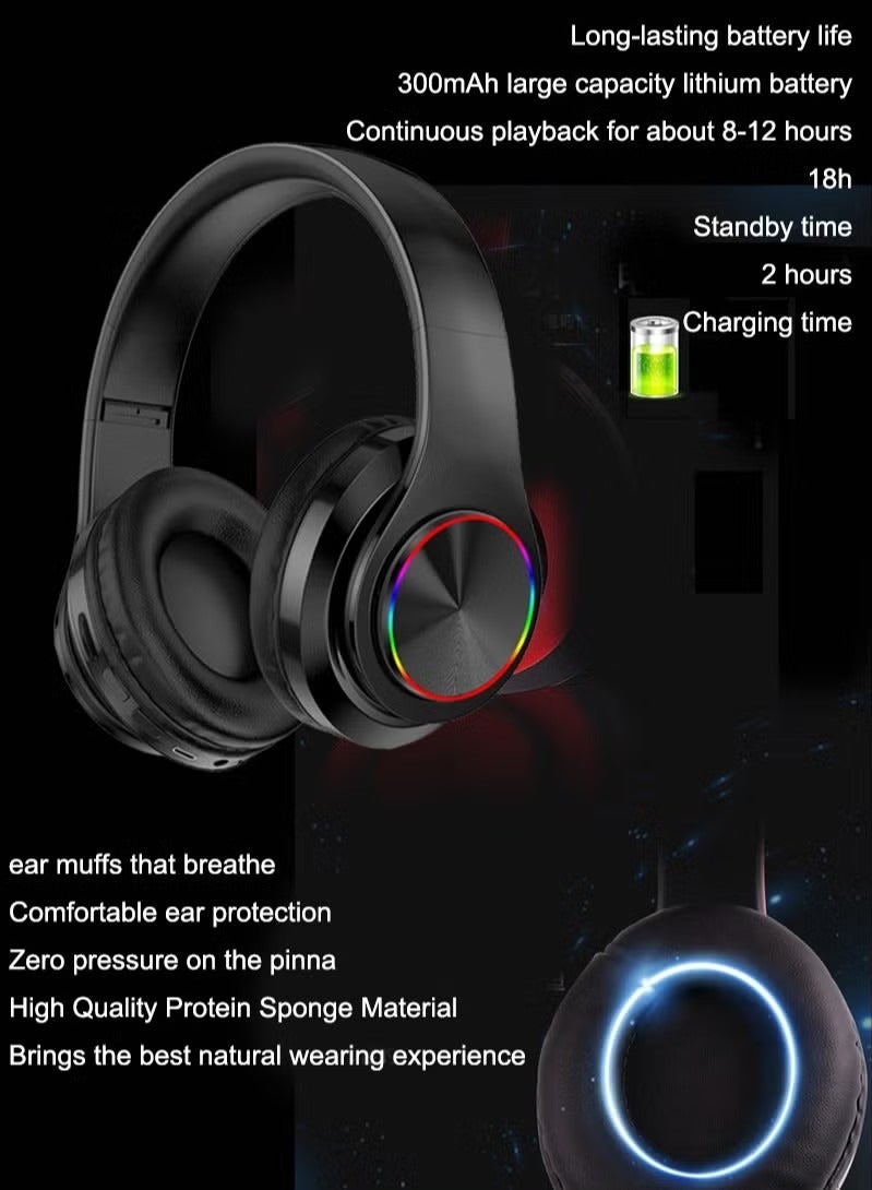 B39 Over-Ear Color Aperture Portable and Foldable Headworn Heavy Bass Wireless Gaming Bluetooth Stereo Earphones  - Image 2