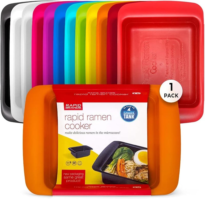 Rapid Brands Rapid Ramen Cooker | Microwavable Cookware for Instant Ramen | BPA Free and Dishwasher Safe | Perfect for Dorm, Small Kitchen or Office | Orange, 1-Pack - Image 1