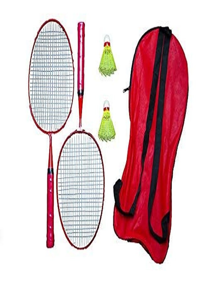 A1VK Badminton Racket with Plastic Shuttles, Multicolour - Image 2