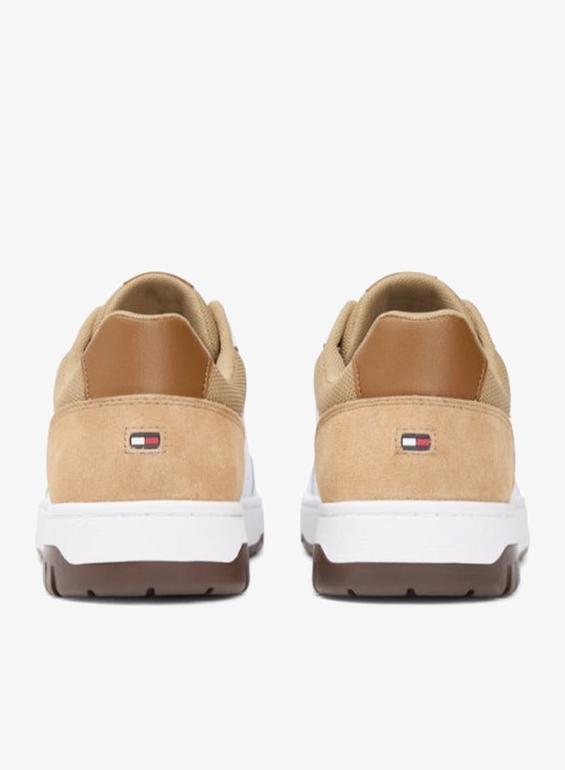 TOMMY HILFIGER Mixed Texture Basketball Trainers With Leather - Image 5