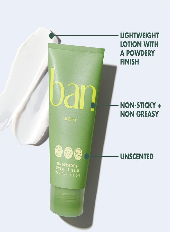 Ban Underboob Sweat Shield Stay Dry Lotion, Safe for Sensitive Skin, Free of Aluminum, Baking Soda & Talc, Soothing Aloe & Calendula, Unscented, 2.5 Oz - Image 4