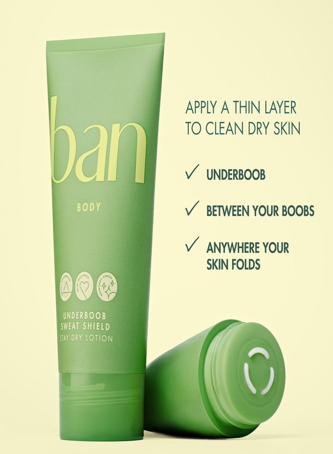 Ban Underboob Sweat Shield Stay Dry Lotion, Safe for Sensitive Skin, Free of Aluminum, Baking Soda & Talc, Soothing Aloe & Calendula, Unscented, 2.5 Oz - Image 2
