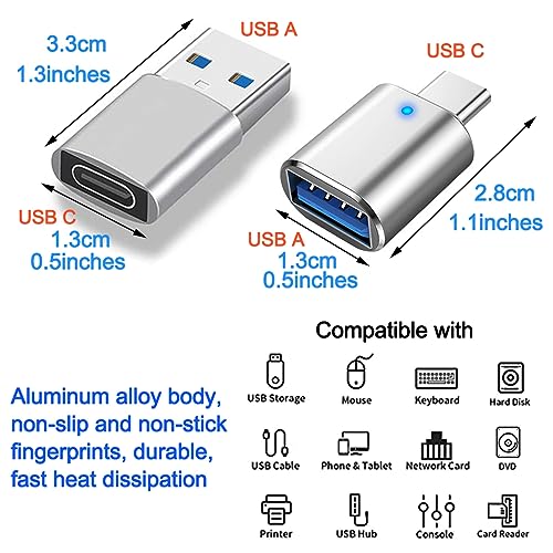 KLAQQED USB Hub 3.0, USB Splitter1 in 4 Out, USB Extender USB Adapter Multiple Port, 4Pcs USB to USBC-C Adapter, USB C to USB Adapter, USB A to USB C Adapter Type C OTG Adapter (4Pcs Adapter) - Image 2