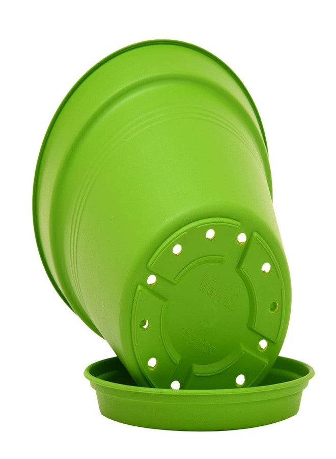 Mintra Home Garden Pots 4pk - Flowers, Herbs, Plants, Indoor, Outdoor, Colorful, Wholesale, Bulk (Light Green, 17cm Diameter (6.6in)) - Image 4