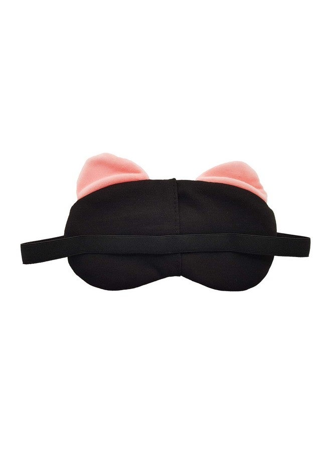 Jenna Fabric Cute Sleeping Eye Shade Mask Cover For Insomnia, Meditation, Puffy Eyes And Dark Circles Velvet Panda Darkpink - Image 2