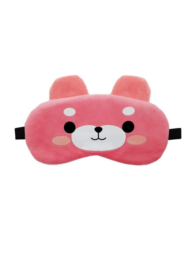 Jenna Fabric Cute Sleeping Eye Shade Mask Cover For Insomnia, Meditation, Puffy Eyes And Dark Circles Velvet Panda Darkpink - Image 1