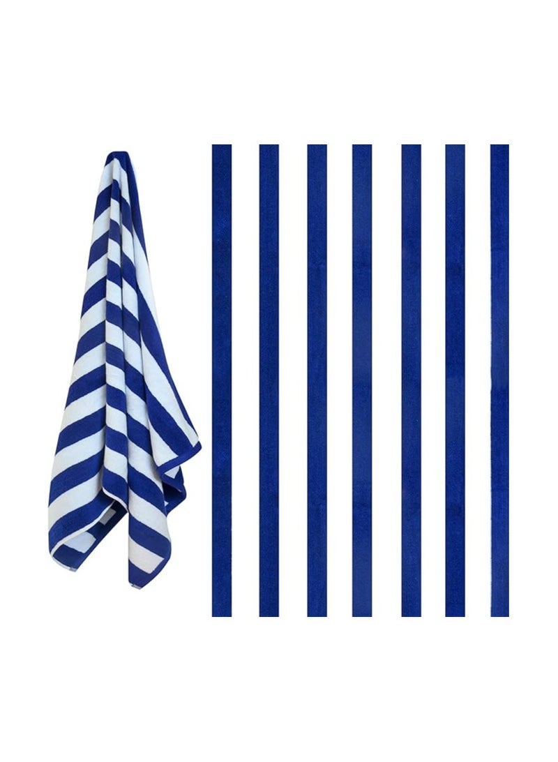 COMFY OVERSIZED SET OF 2 HIGHLY ABSORBENT 100 % COTTON BLUE & WHITE BEACH/POOL TOWEL SET - Image 2