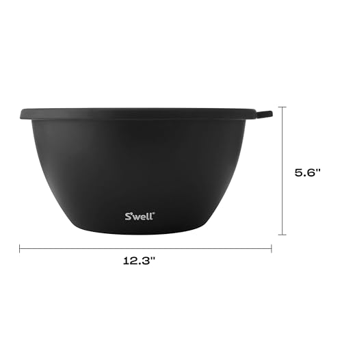 S'well Stainless Steel Salad Bowl Kit XL 184oz, Onyx, Includes 5oz Canister For Dressing, Serving Utensils, and Removable Tray, Leakproof, Easy to Clean, Dishwasher and Refrigerator Safe - Image 3