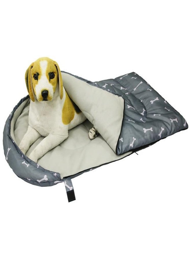 GeerDuo Waterproof Dog Sleeping Bag, Warm Insulated Packable Pet Bed Mat with Anti-Slip Bottom & Storage Bag, Tear-Resistant Portable Dog Bed for Indoor Car Travel Camping Hiking Backpacking (Bone,L) - Image 2