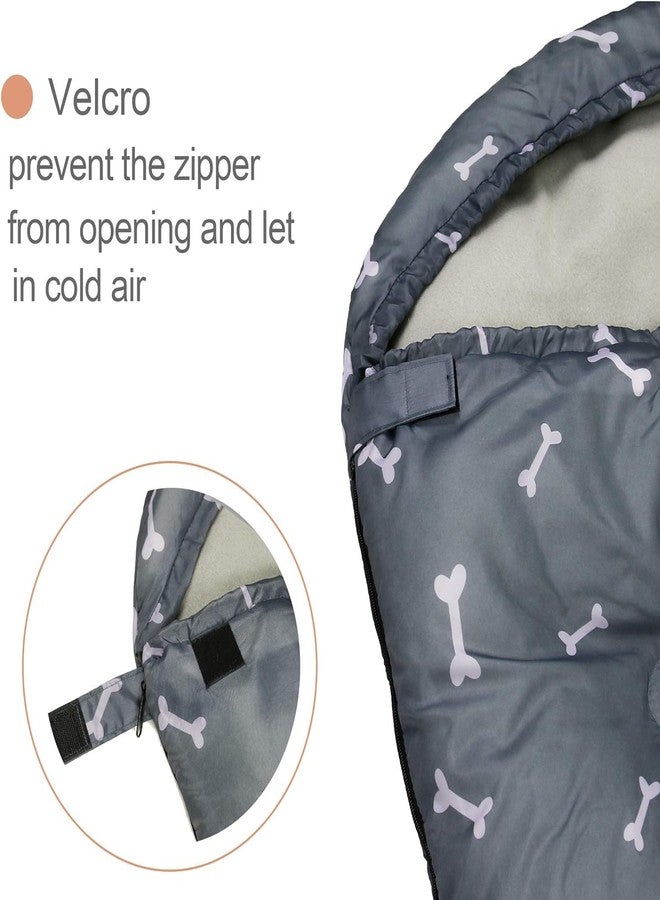 GeerDuo Waterproof Dog Sleeping Bag, Warm Insulated Packable Pet Bed Mat with Anti-Slip Bottom & Storage Bag, Tear-Resistant Portable Dog Bed for Indoor Car Travel Camping Hiking Backpacking (Bone,L) - Image 4