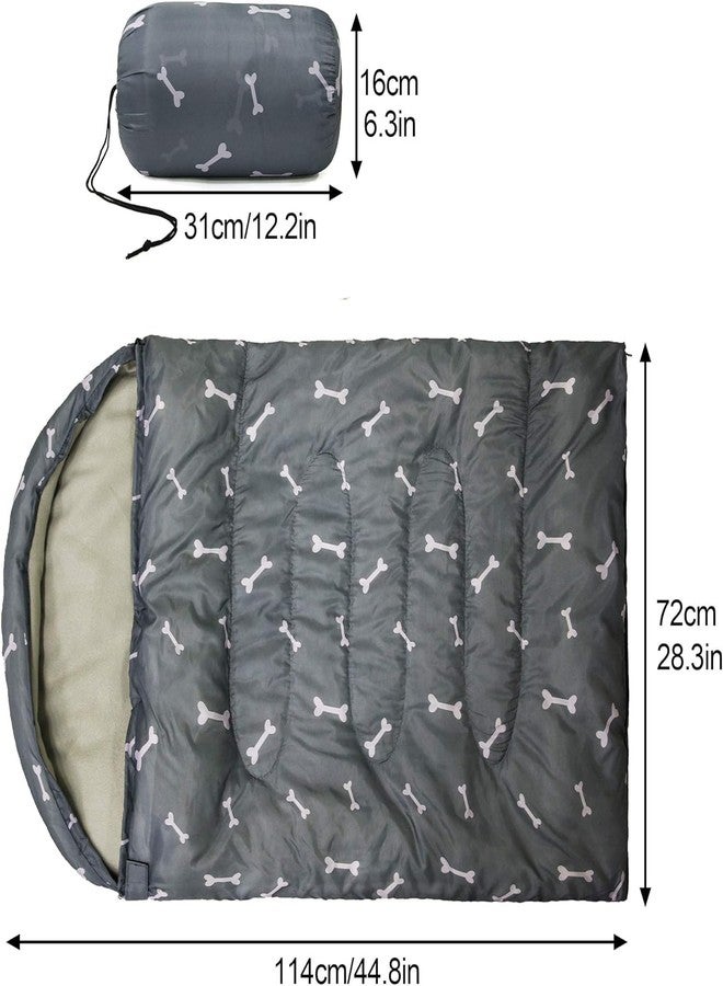 GeerDuo Waterproof Dog Sleeping Bag, Warm Insulated Packable Pet Bed Mat with Anti-Slip Bottom & Storage Bag, Tear-Resistant Portable Dog Bed for Indoor Car Travel Camping Hiking Backpacking (Bone,L) - Image 3