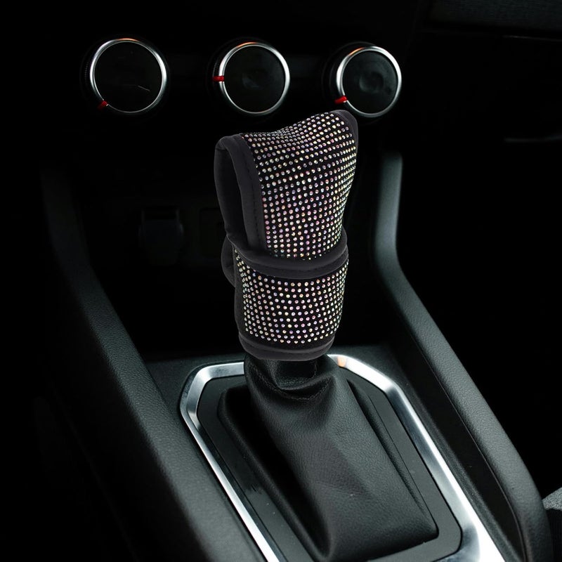 FUOYLOO Car Gear Shift Cover and Protector Set with Crystal Rhinestones, Universal Gear Stick Knob Cover, Bling Auto Interior Accessory for Women Driving - Image 4