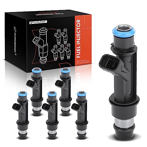 A-Premium 6 Pcs Fuel Injectors Compatible with Chevrolet Trailblazer, Trailblazer EXT & GMC Envoy, Envoy XL, Envoy XUV & Buick Rainier & Saab 9-7x, L6 4.2L, Replace# 17113680 - Image 1