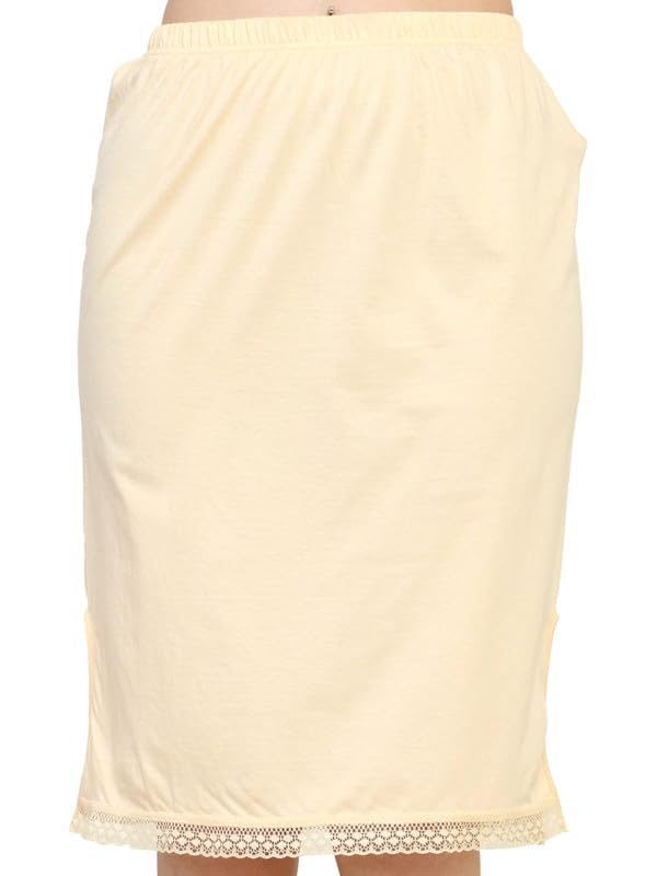 TIZEE Cotton Under Skirt for Women Skin Soft & Breathable Slip Skirt for Saree, Dresses & Layering Anti-Static Comfortable Fit Size S - Image 5