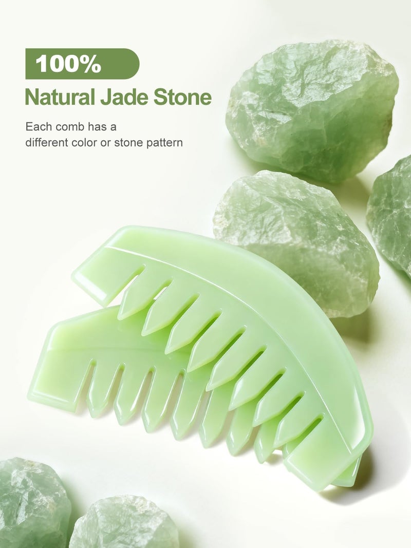 airogym 2 PCS Natural Jade Massage Comb, Guasha Scraping Scalp Comb, Multi-Functional Handheld Head Massage Tools, Meridians Massager for Head Caring, Relaxation, Physical Therapy, Acupoint Treatment - Image 5
