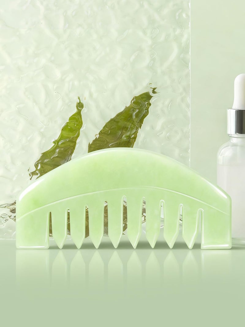 airogym 2 PCS Natural Jade Massage Comb, Guasha Scraping Scalp Comb, Multi-Functional Handheld Head Massage Tools, Meridians Massager for Head Caring, Relaxation, Physical Therapy, Acupoint Treatment - Image 4
