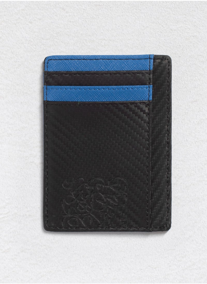 Tawqiy - Leather card wallet with Arabic calligraphy ornament, carbon fiber design and RFID protection - Image 1