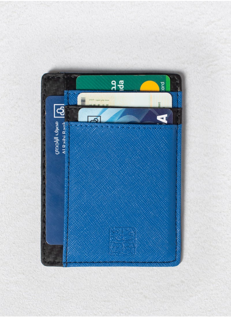 Tawqiy - Leather card wallet with Arabic calligraphy ornament, carbon fiber design and RFID protection - Image 1