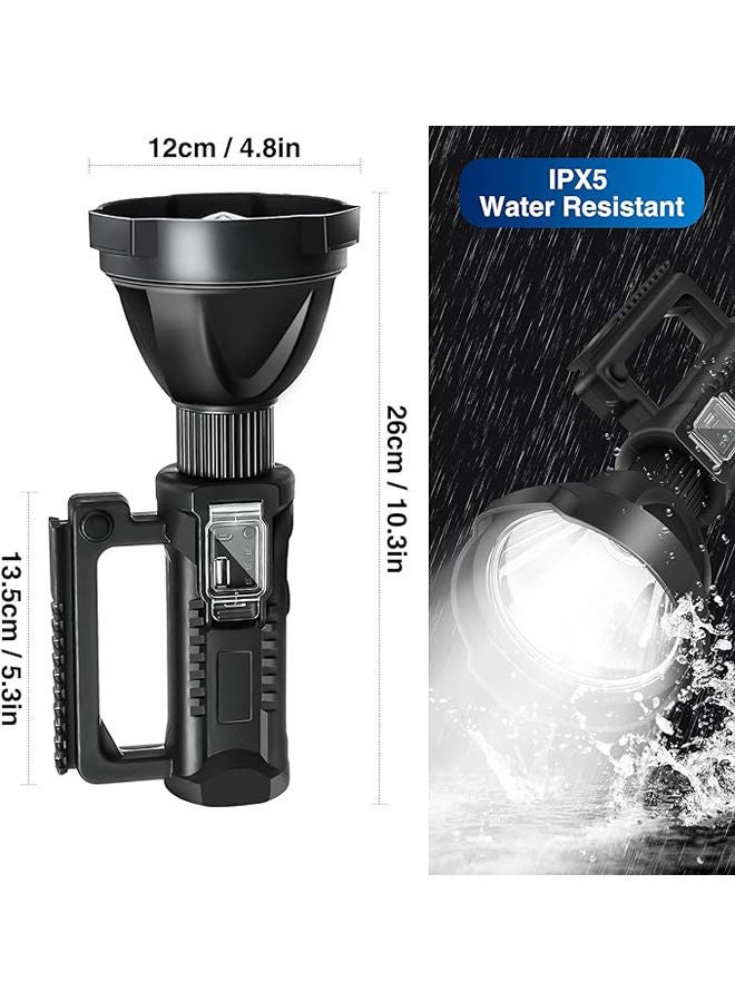 Generic Chanarily Rechargeable High Lumens Spotlight Flashlight, 100000 Lumens Super Bright LED Searchlight with Tripod, 4 Modes, IPX5 Waterproof, Handheld Spotlight for Camping, Home Security, Emergency  - Image 3
