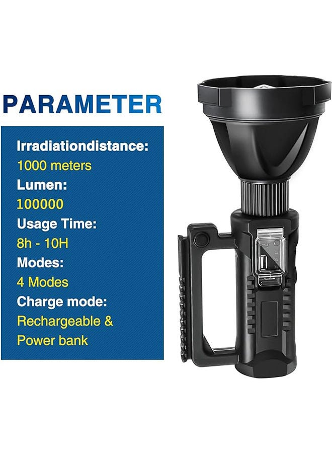 Generic Chanarily Rechargeable High Lumens Spotlight Flashlight, 100000 Lumens Super Bright LED Searchlight with Tripod, 4 Modes, IPX5 Waterproof, Handheld Spotlight for Camping, Home Security, Emergency  - Image 5