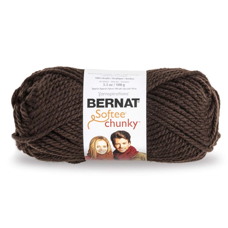 Bernat Softee Chunky Yarn, 3.5 Oz, Gauge 6 Super Bulky, Dark Taupe - Image 4