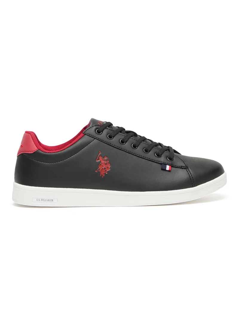 U.S. Polo Assn. Men's Black Low-Top Sneakers - Bold Lace-Up Style, Comfortable Casual Footwear