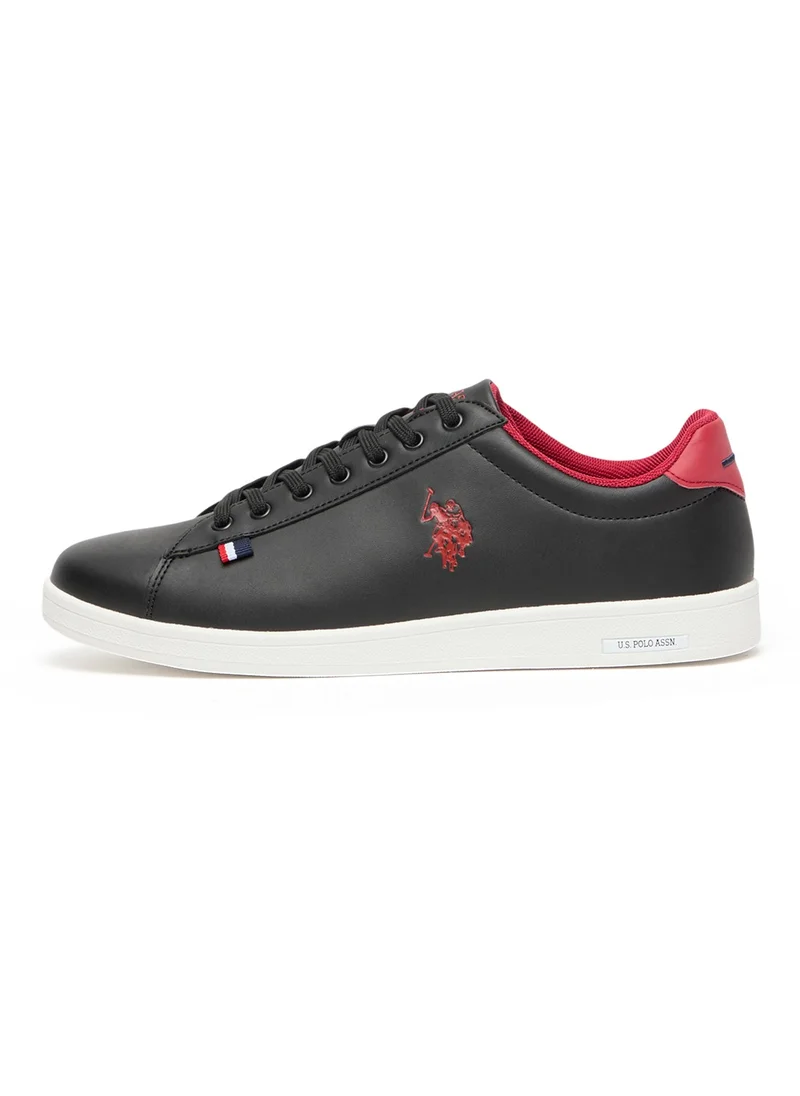 U.S. Polo Assn. Men's Black Low-Top Sneakers - Bold Lace-Up Style, Comfortable Casual Footwear