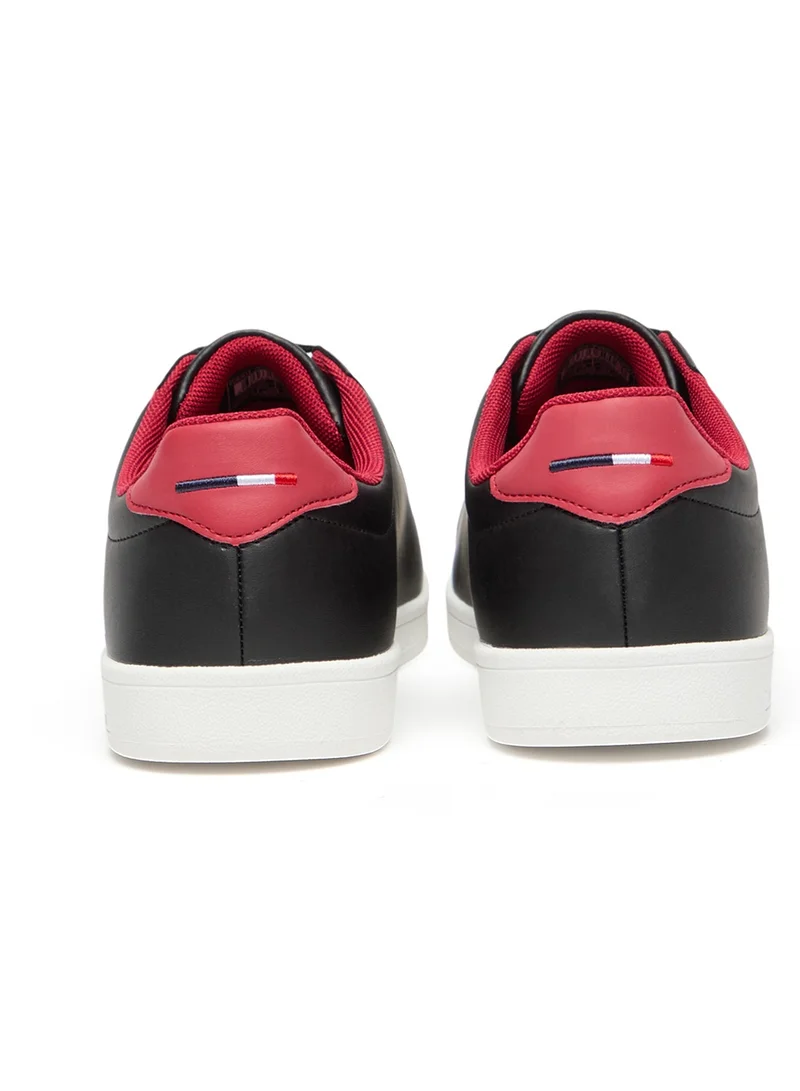 U.S. Polo Assn. Men's Black Low-Top Sneakers - Bold Lace-Up Style, Comfortable Casual Footwear