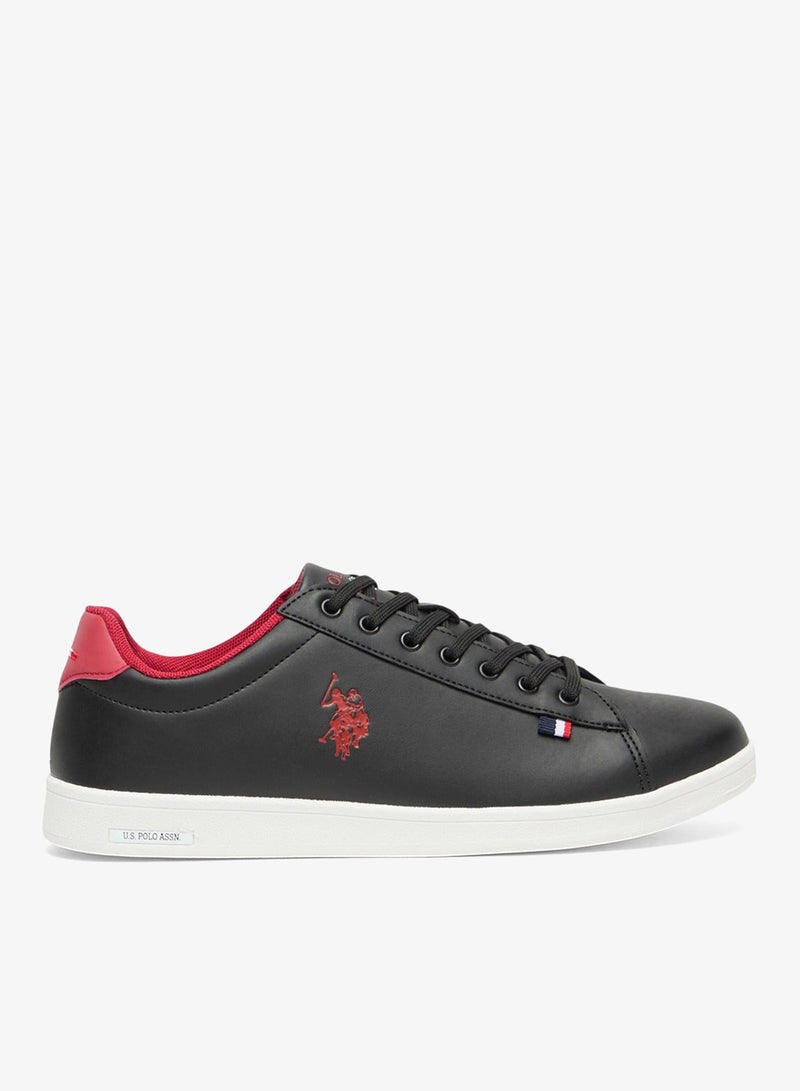 Men's Black Low-Top Sneakers - Bold Lace-Up Style Shoes, Comfortable Casual Footwear image 3